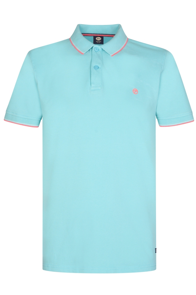 POLO MET RIBKRAAG M ROS POL003 5180 Aqua